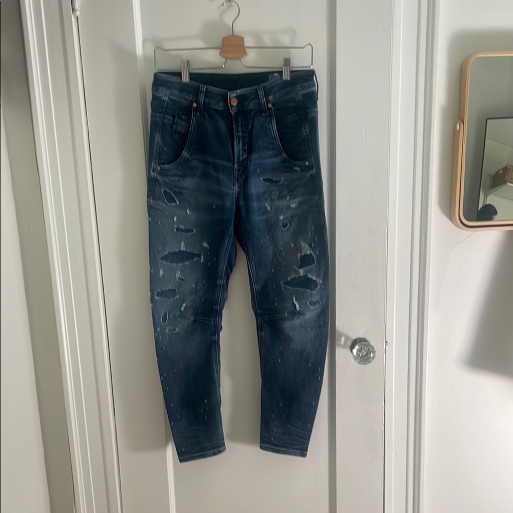 Diesel Blue Skinny Jeans with Distressed Detailing